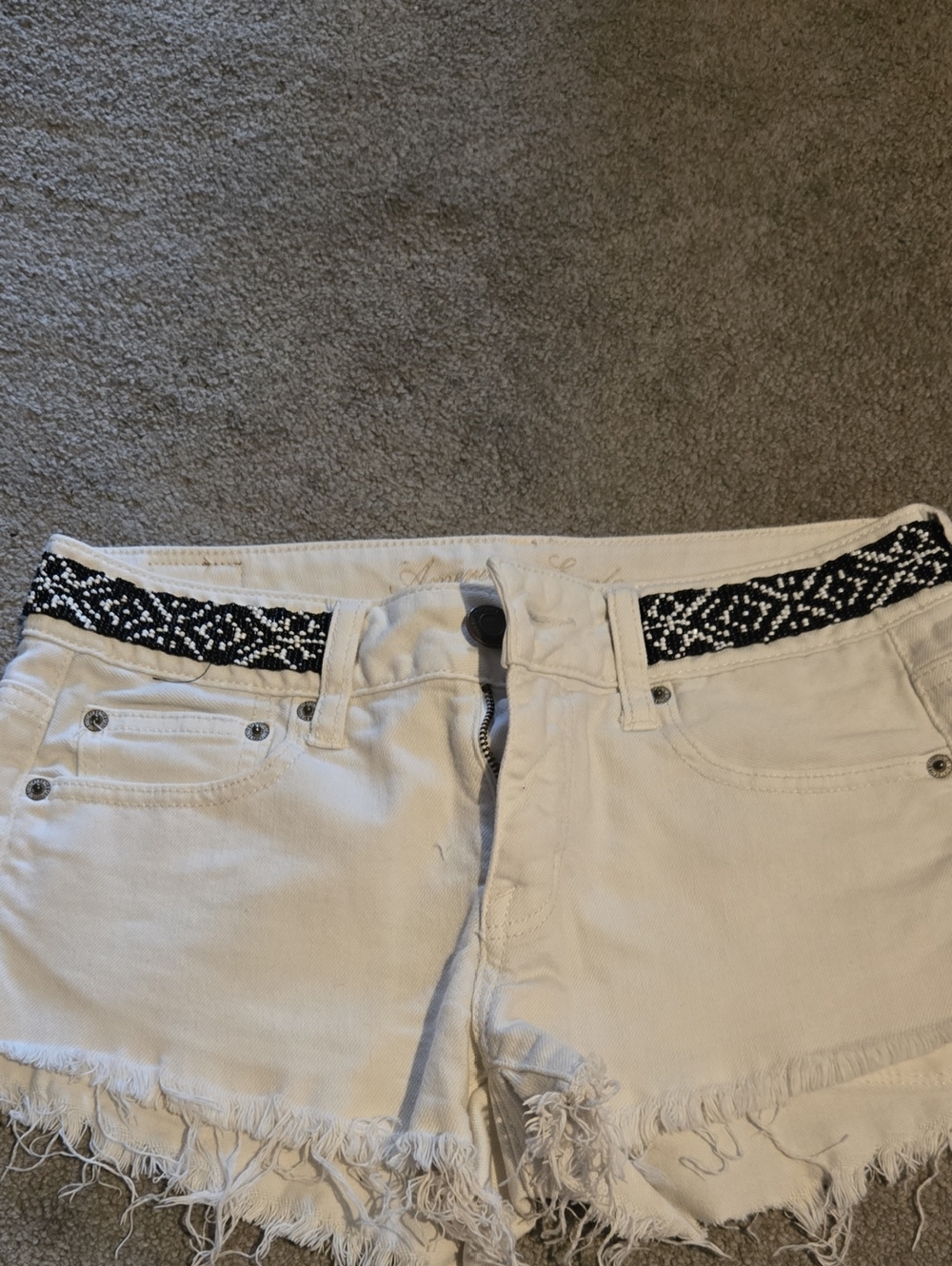 American Eagle White Denim Shorts